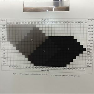 calvin klein panty hose size chart